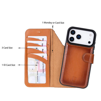 Magic iPhone 17 Pro Max Detachable Leather Wallet Case – Core Palette