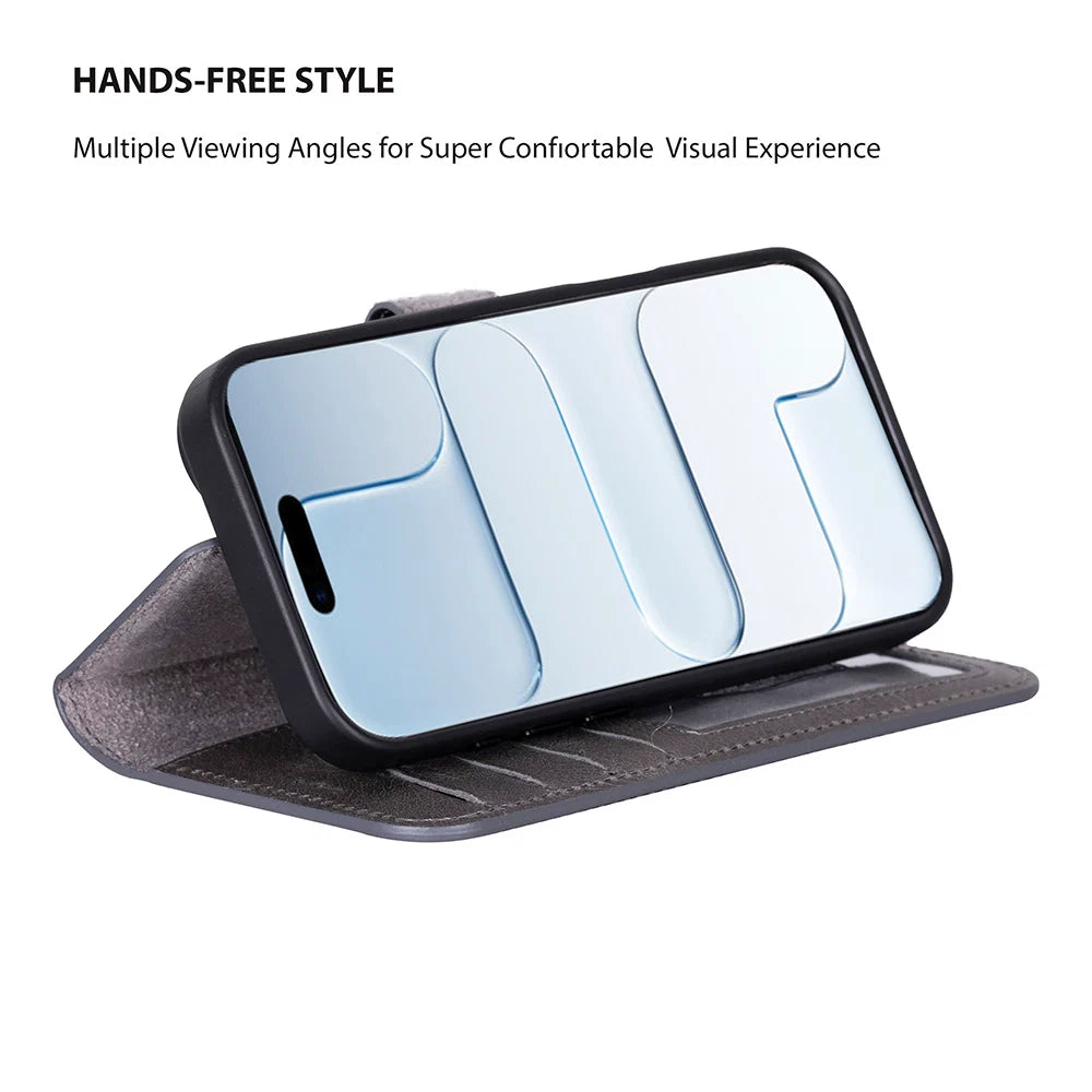 Magic iPhone 17 Detachable Leather Wallet Case