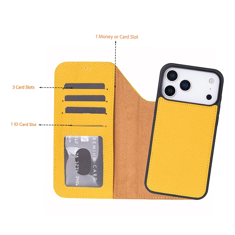 Magic iPhone 17 Pro Max Leather Detachable Wallet Case