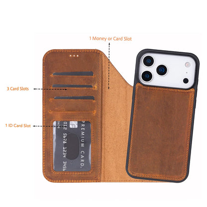 Magic iPhone 17 Pro Detachable Leather Wallet Case – Expanded Palette