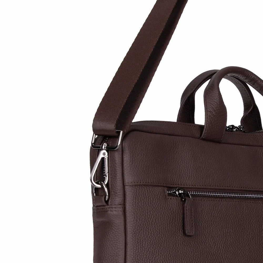 Truro Leather Business Briefcase / Laptop Case 14" with Suitcase