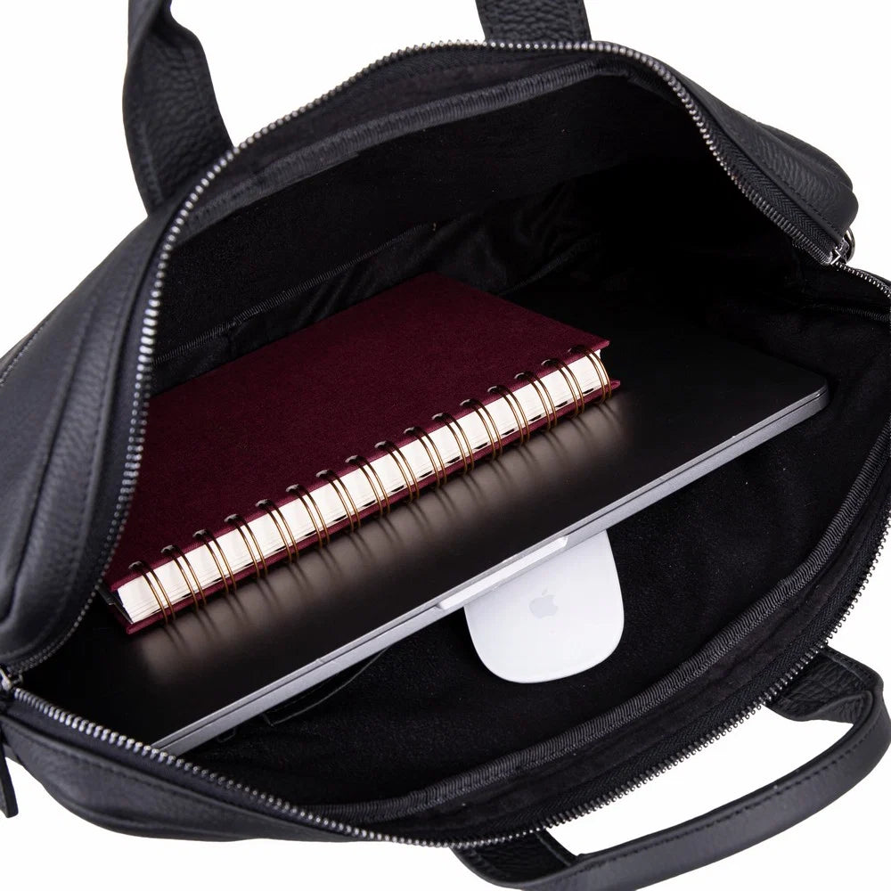 Truro Leather Business Briefcase / Laptop Case 16" with Suitcase