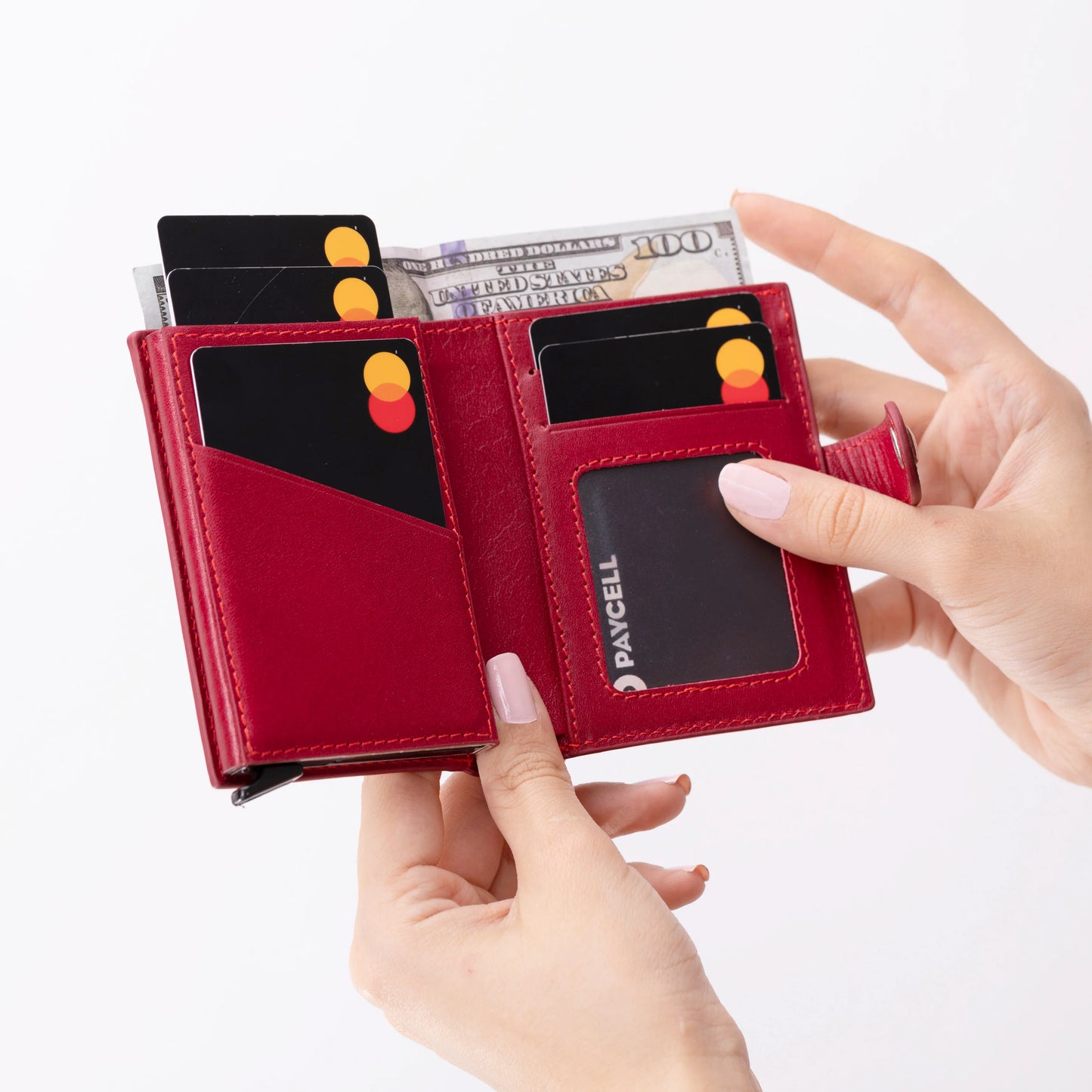Palertag Leather Mechanical Card Holder Bouletta