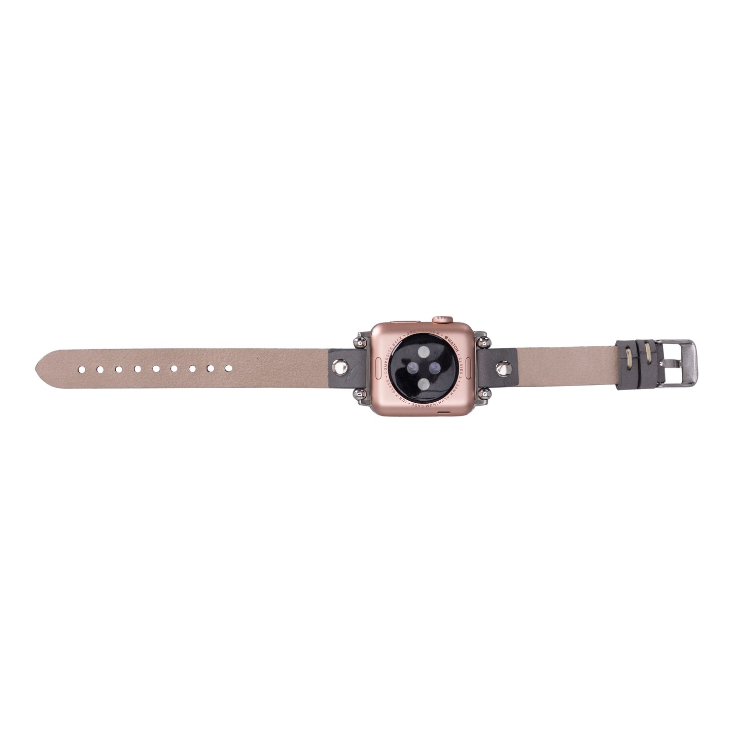 Leather Apple Watch Bands - Ferro Silver Trok Style CZ12