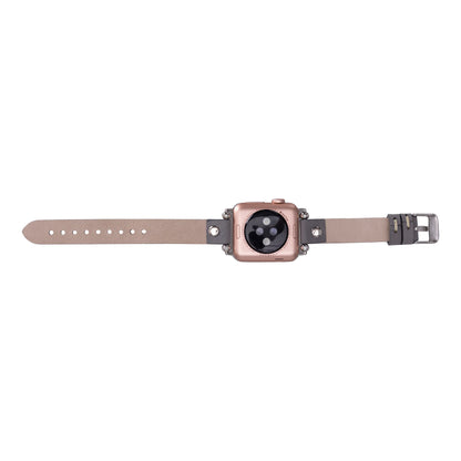 Leather Apple Watch Bands - Ferro Silver Trok Style CZ12