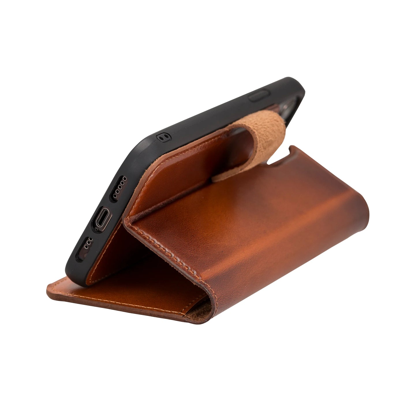 Magic iPhone 12 / 12 Pro Detachable Leather Wallet Case