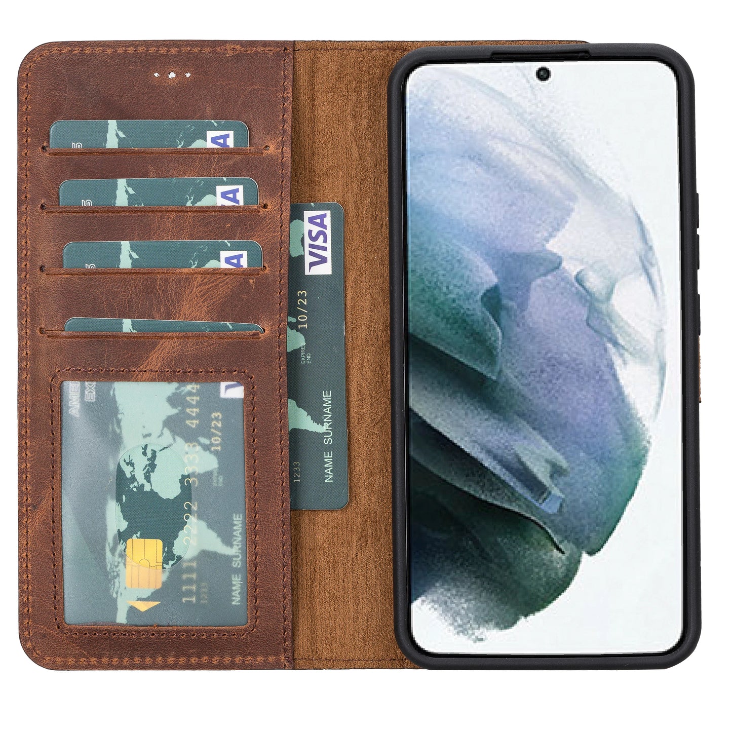 Magic Samsung Galaxy S22 Ultra Leather Detachable Wallet Case