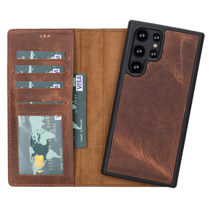 Magic Samsung Galaxy S23 Ultra Detachable Leather Wallet Case