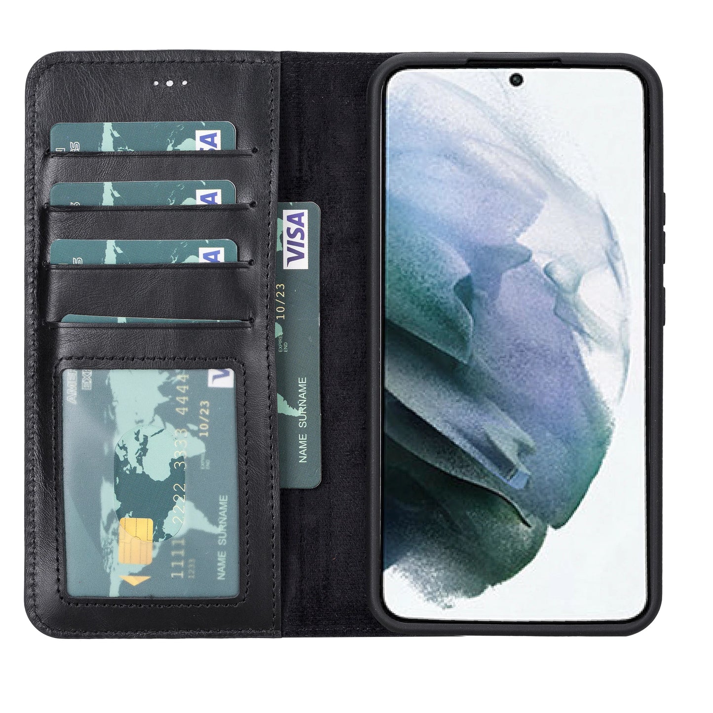 Magic Samsung Galaxy S22 Ultra Leather Detachable Wallet Case