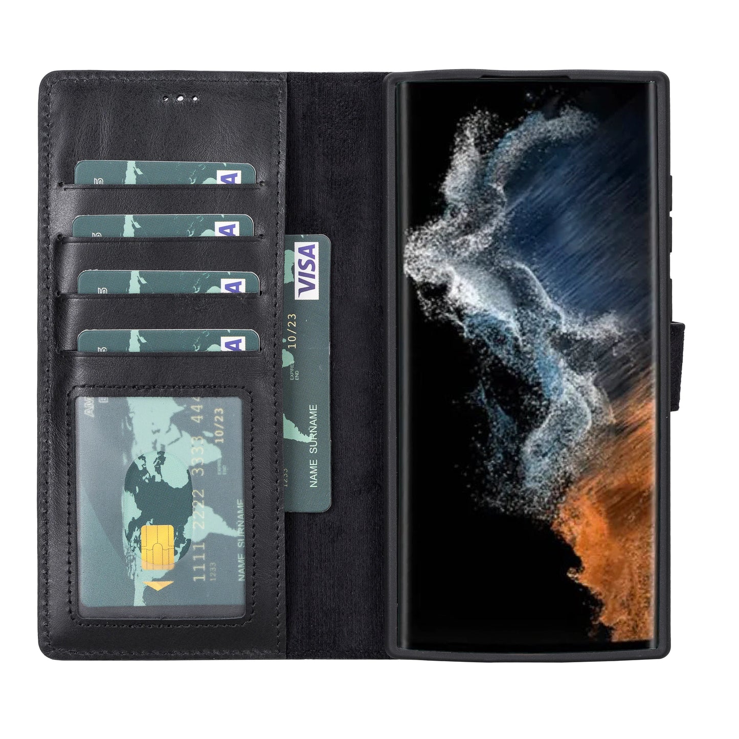 Magic Samsung Galaxy S23 Ultra Leather Detachable Wallet Case