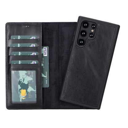 Magic Samsung Galaxy S23 Ultra Detachable Leather Wallet Case