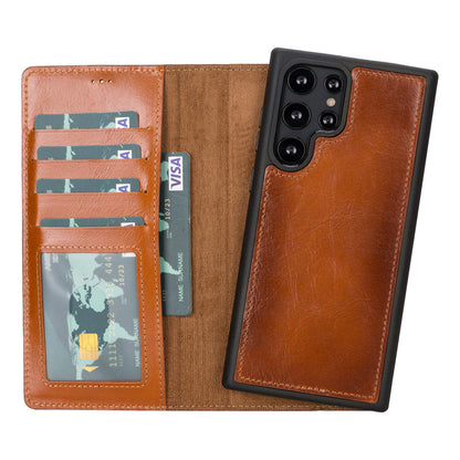 Magic Samsung Galaxy S23 Ultra Detachable Leather Wallet Case