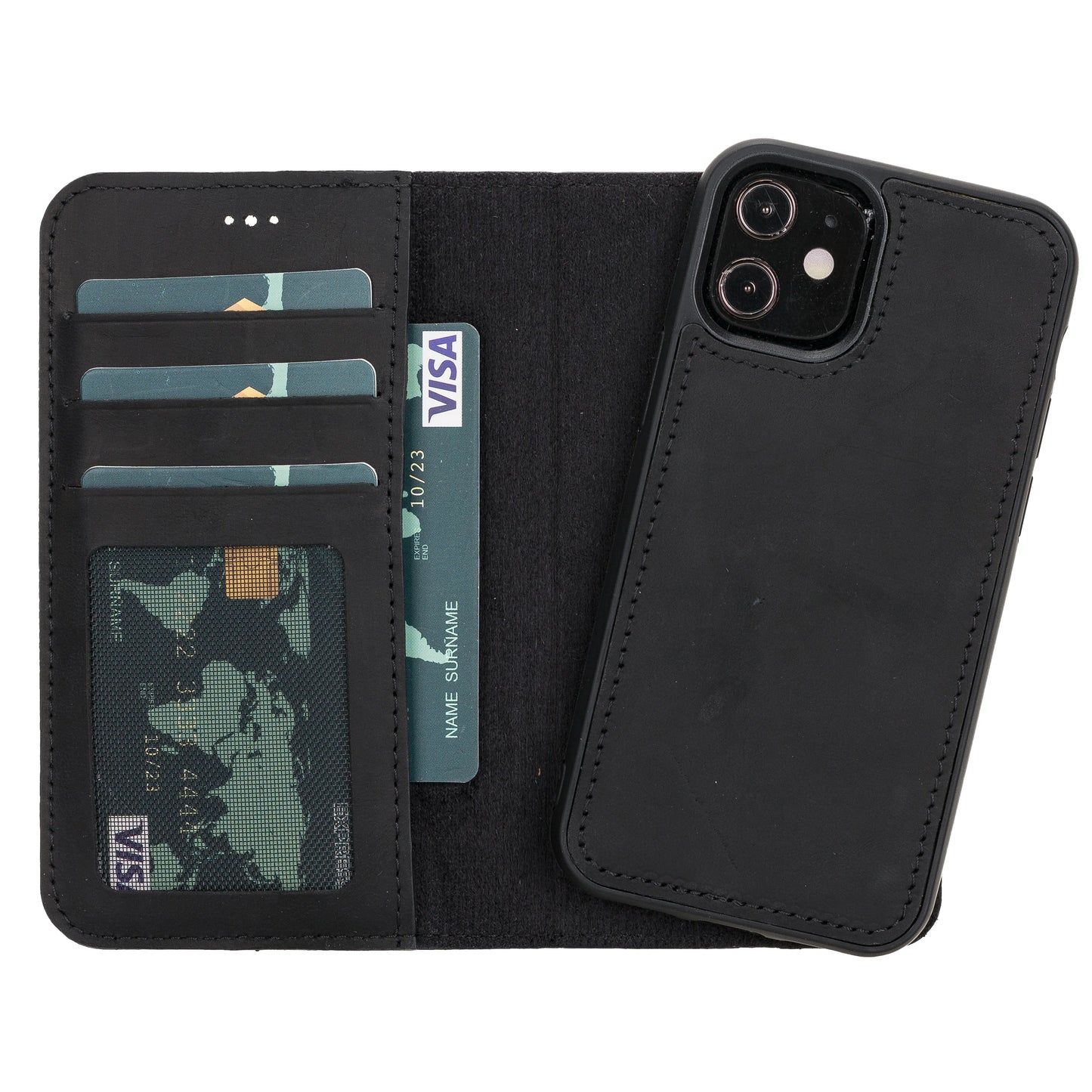 Liluri iPhone 12 Mini Detachable Leather Wallet Case