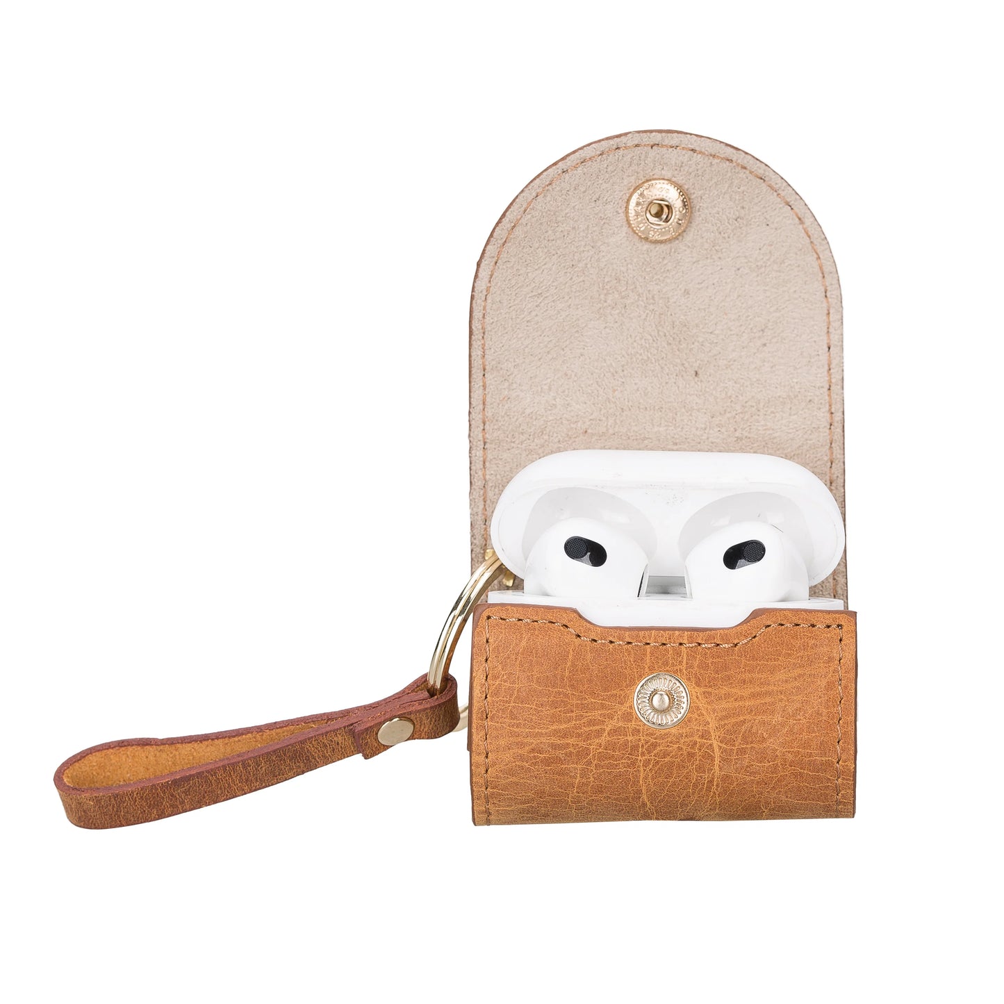Mai Snap AirPods 3 and AirPods 4 Leather Case with Hook