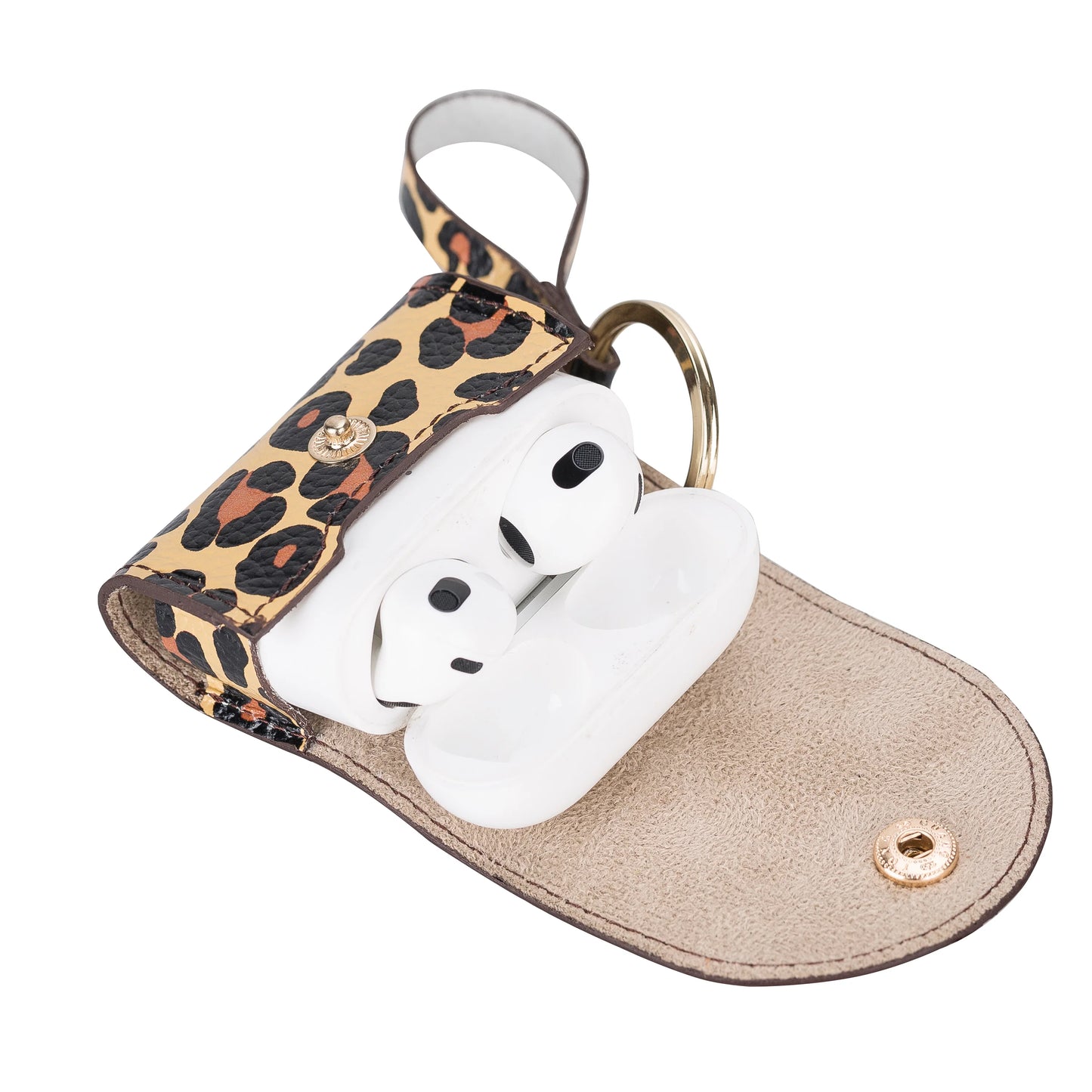 Mai Snap AirPods 3 and AirPods 4 Leather Case with Hook