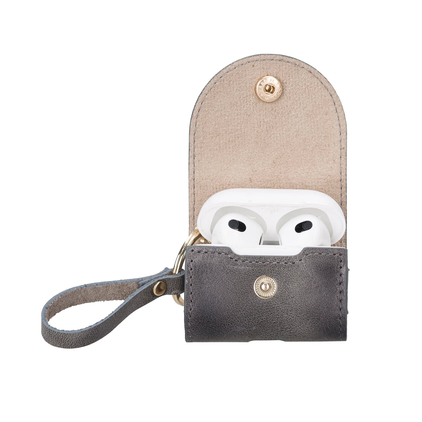 Mai Snap AirPods 3 and AirPods 4 Leather Case with Hook