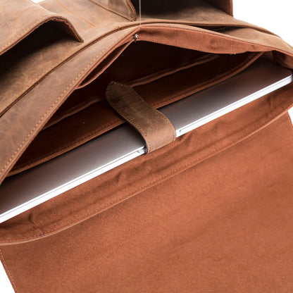 Olympus Leather Laptop Briefcase – 14 & 17 Inch