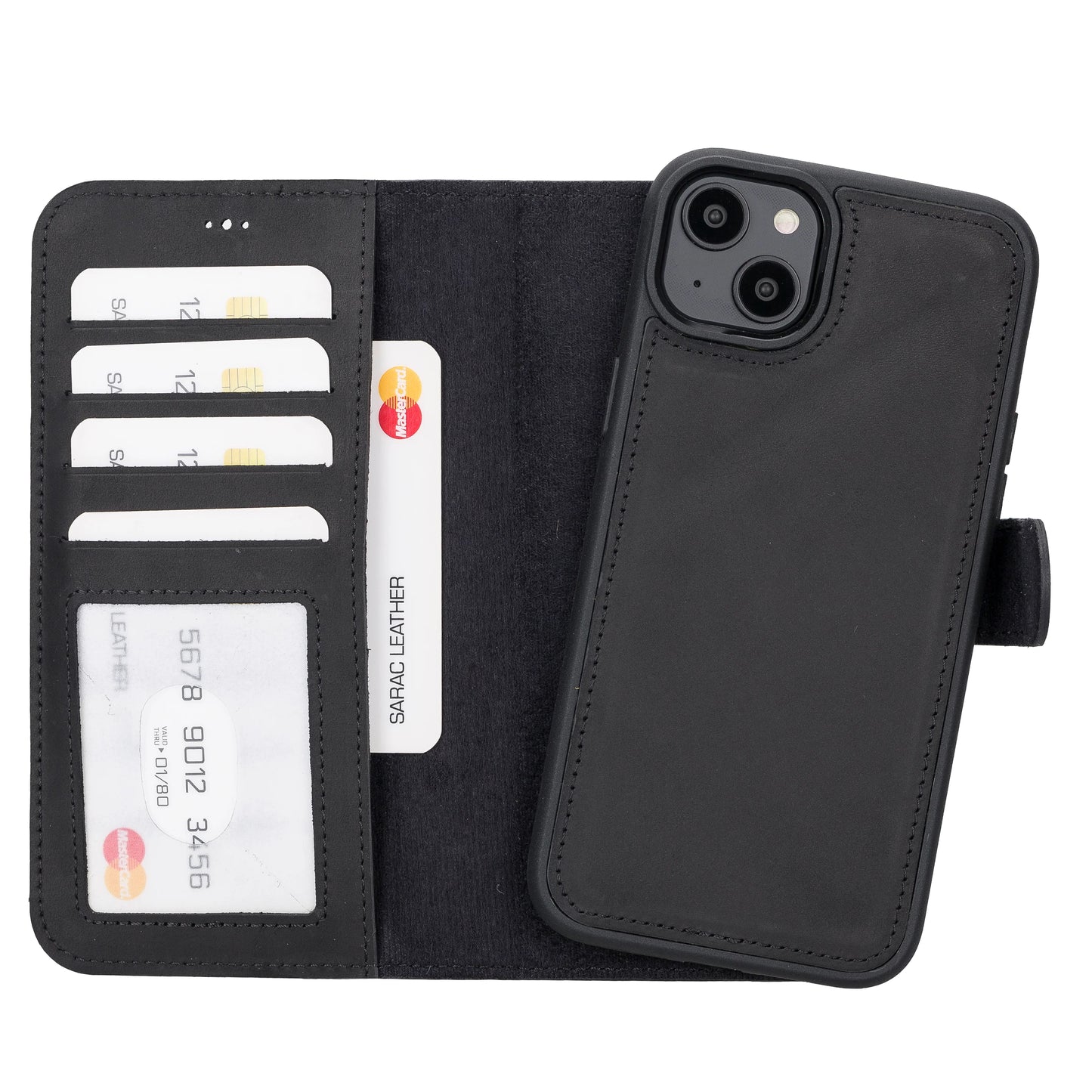 Liluri iPhone 14 Plus Detachable Leather Wallet Case