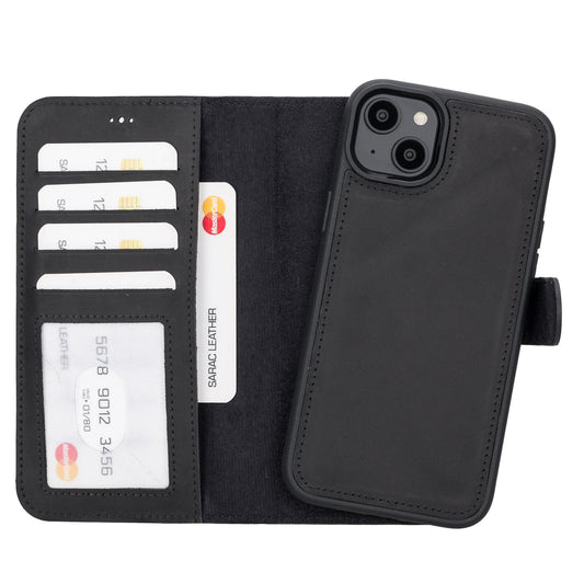 Liluri iPhone 14 Plus Detachable Leather Wallet Case