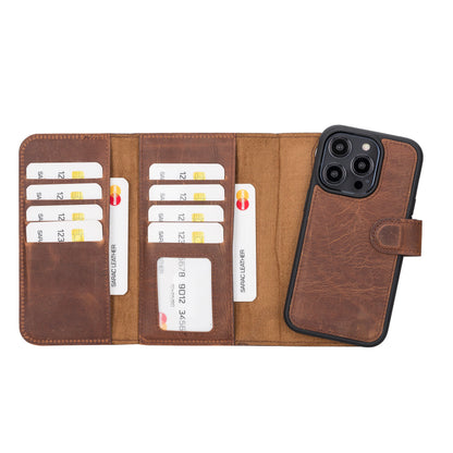 Santa iPhone 14 Pro Detachable Leather Wallet Case