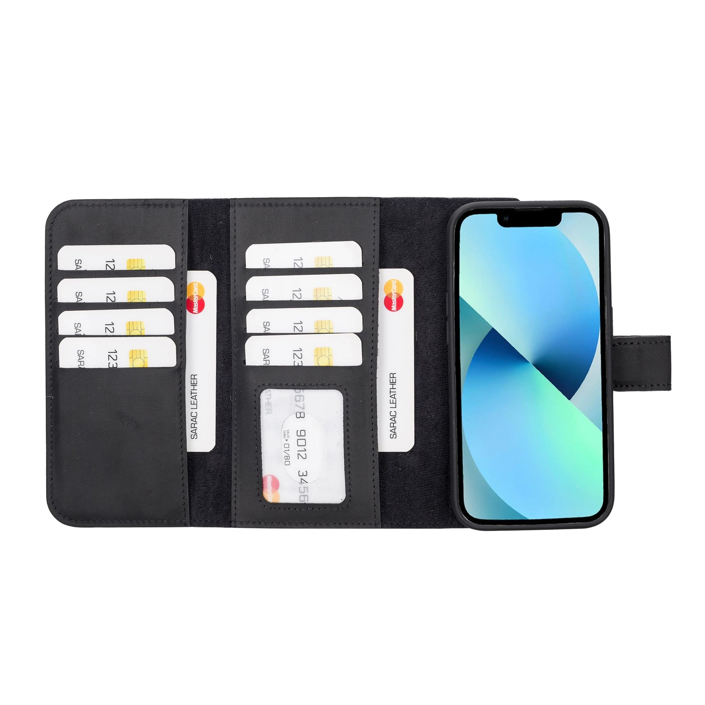 Santa iPhone 14 Pro Leather Detachable Wallet Case
