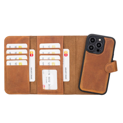 Santa iPhone 14 Pro Detachable Leather Wallet Case