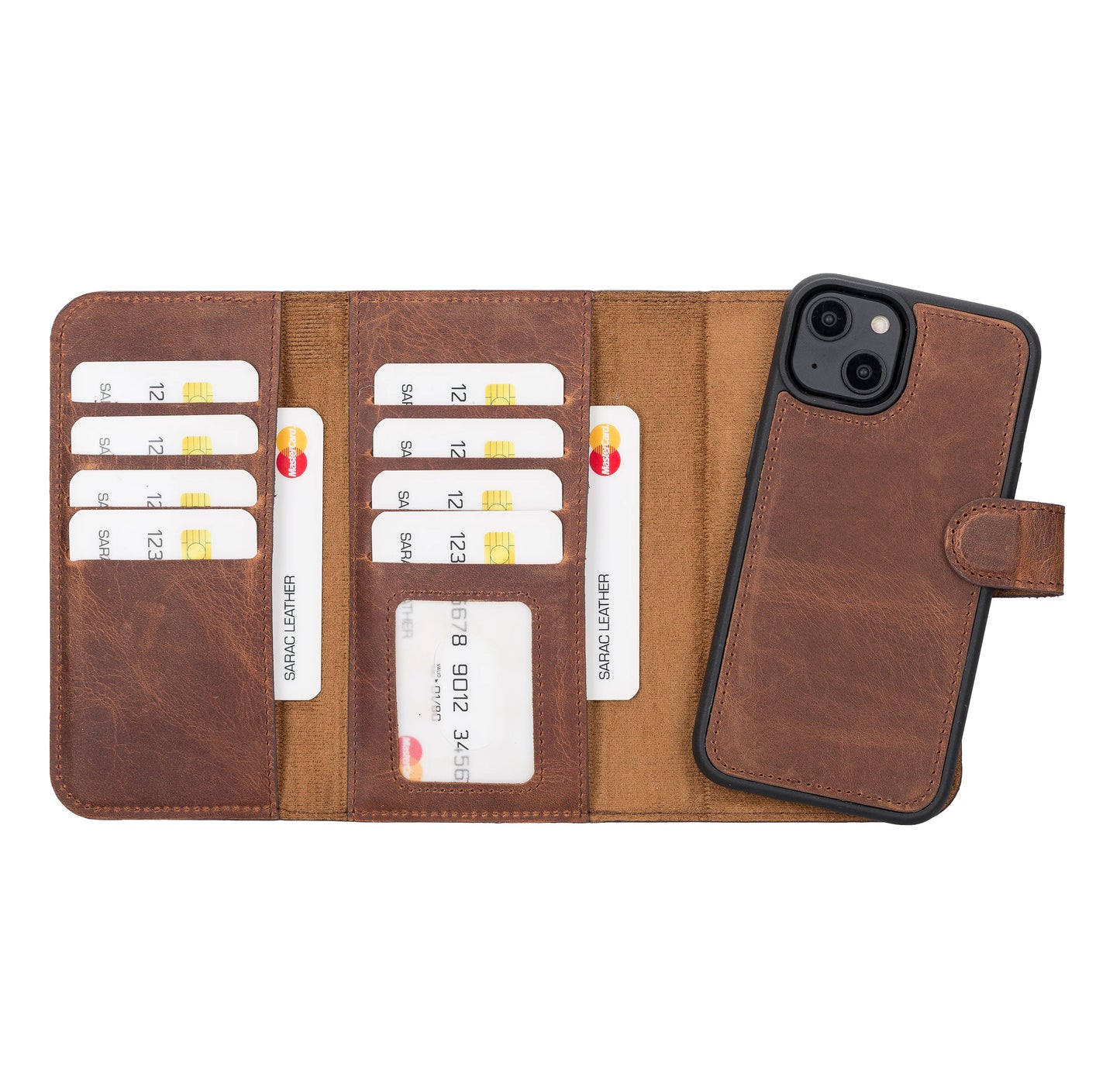 Santa iPhone 14 Leather Detachable Wallet Case