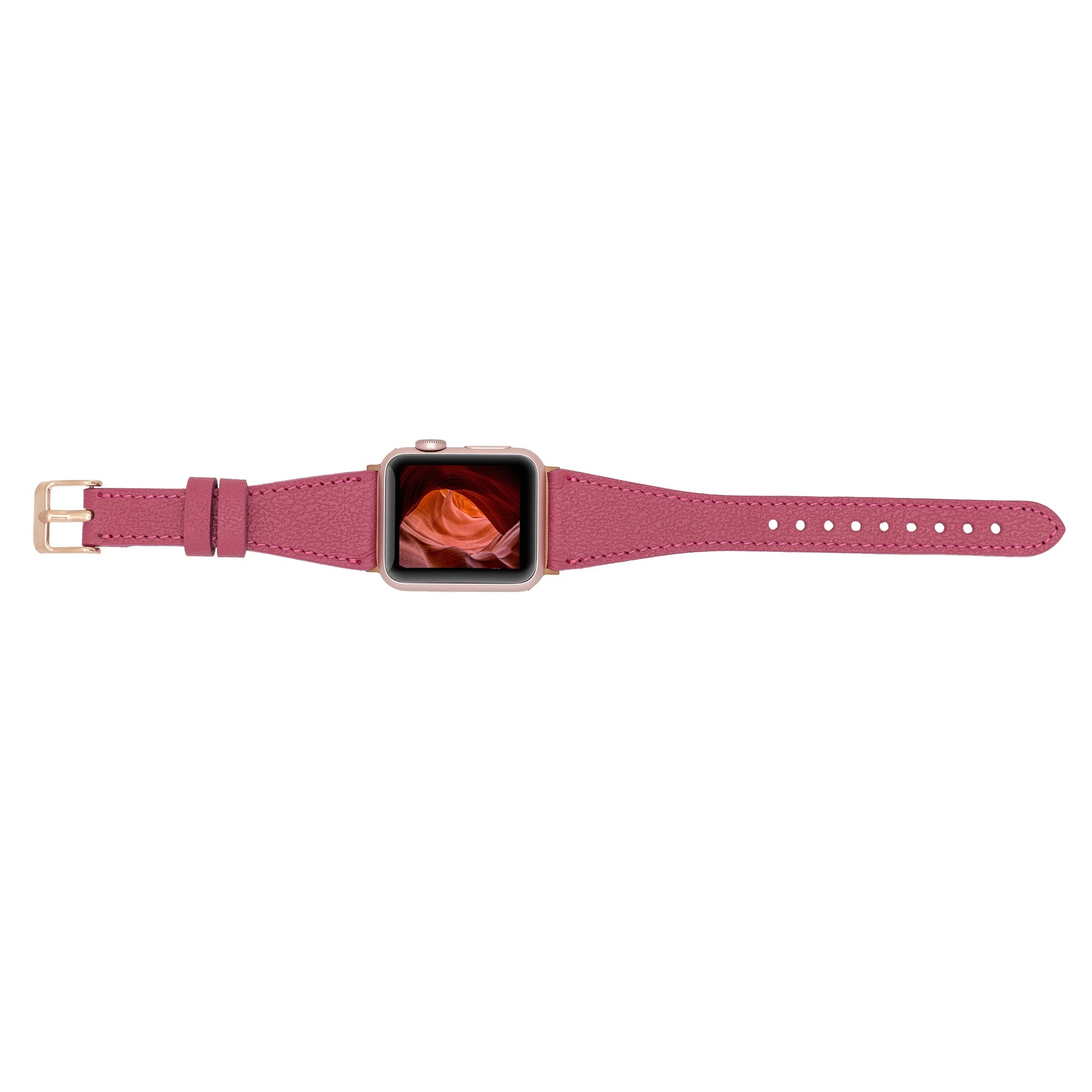 Leather Apple Watch Bands - Clasic Slim Style BRN7
