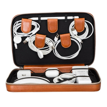 Leather Travel Cable Organizer – 5 Colors