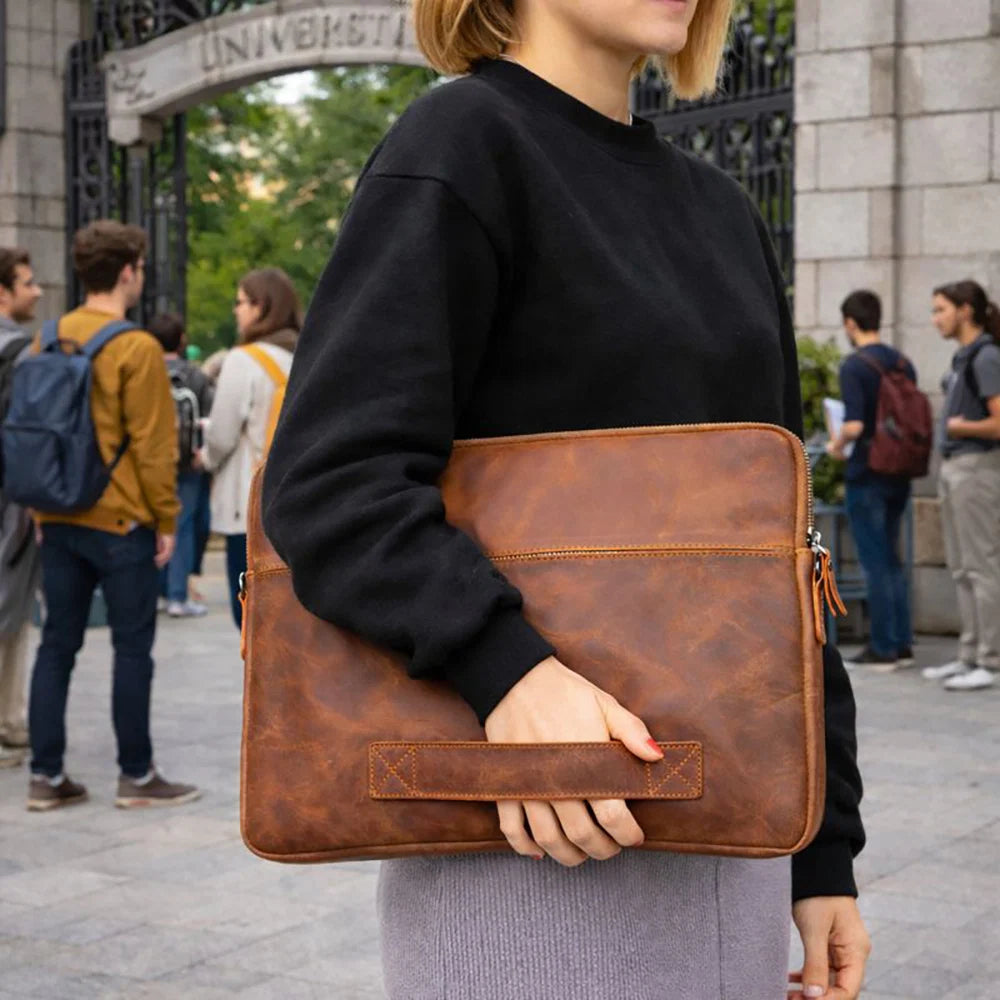 Leeds Slim Leather Laptop / Tablet Sleeve