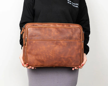 Leeds Slim Leather Laptop Bag – 14 & 16 Inch