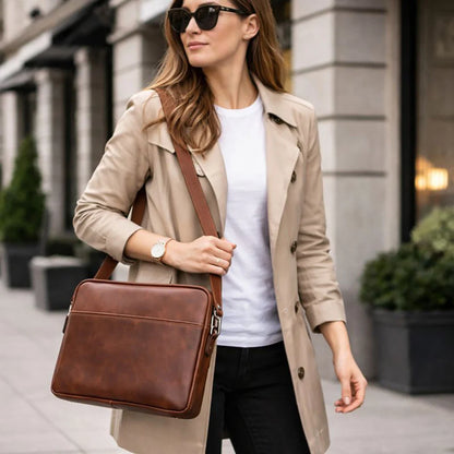 Leeds Slim Leather Laptop Bag – 14 & 16 Inch
