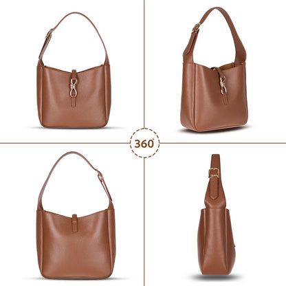 Azura Structured Leather Shoulder Bag