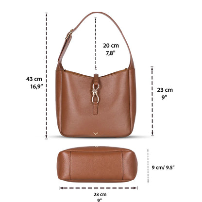 Azura Structured Leather Shoulder Bag