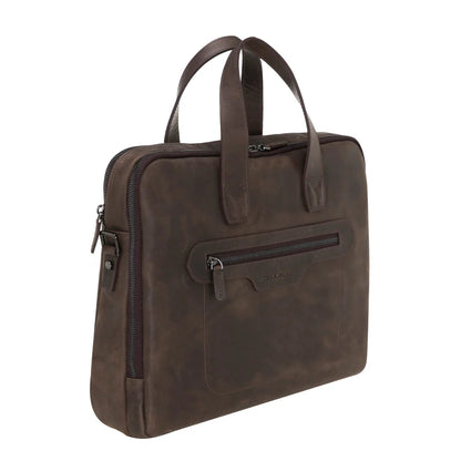 Luxentra 16-Inch Leather Laptop Briefcase