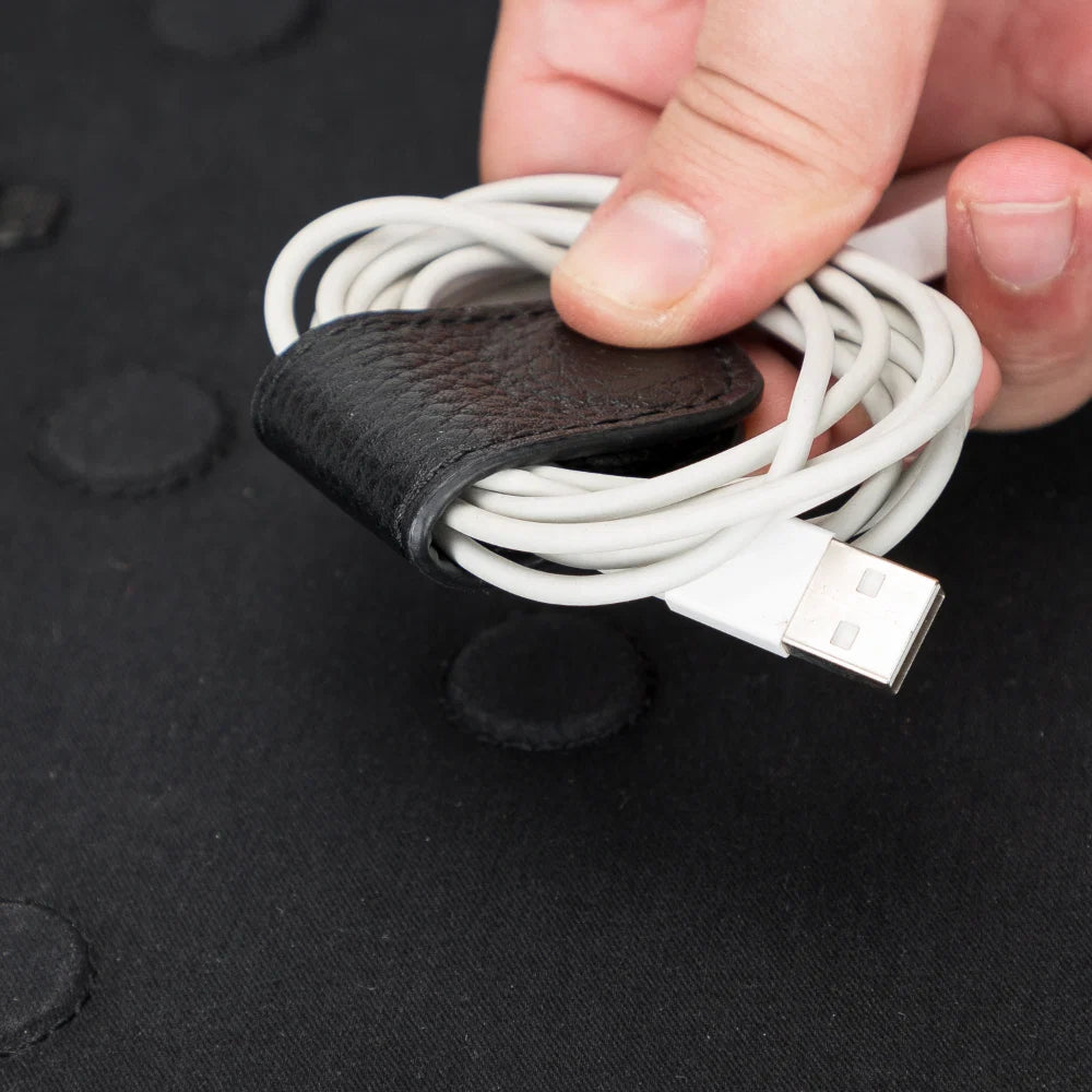 Leather Travel Cable Organizer