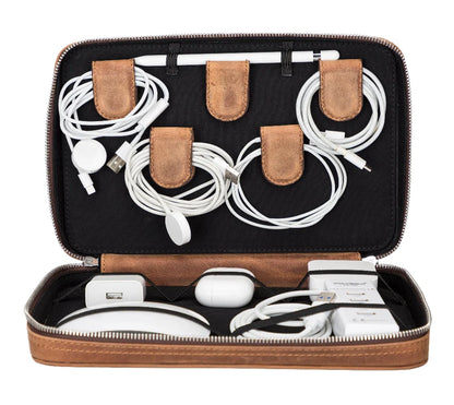 Leather Travel Cable Organizer – 5 Colors