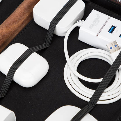 Leather Travel Cable Organizer – 5 Colors