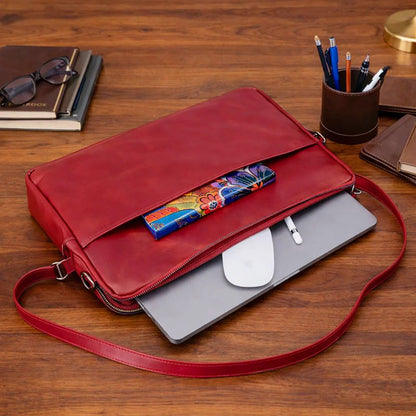 Leeds Slim Leather Laptop Bag – 14 & 16 Inch