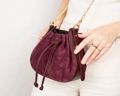 Valentina Suede Leather Shoulder Bag