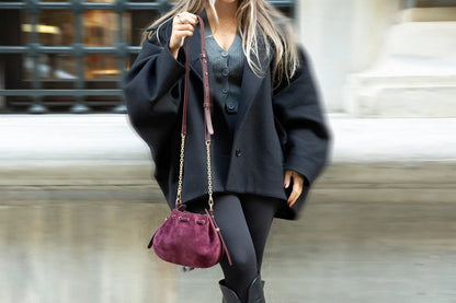 Valentina Suede Leather Shoulder Bag