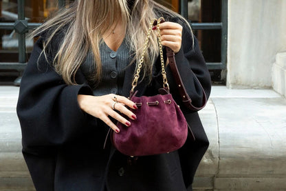 Valentina Suede Leather Shoulder Bag