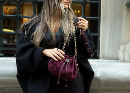 Valentina Suede Leather Shoulder Bag