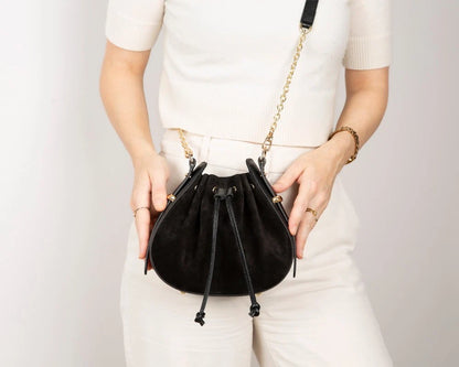 Valentina Suede Leather Shoulder Bag
