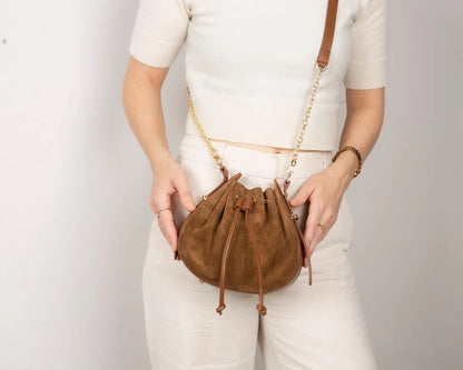 Valentina Suede Leather Shoulder Bag