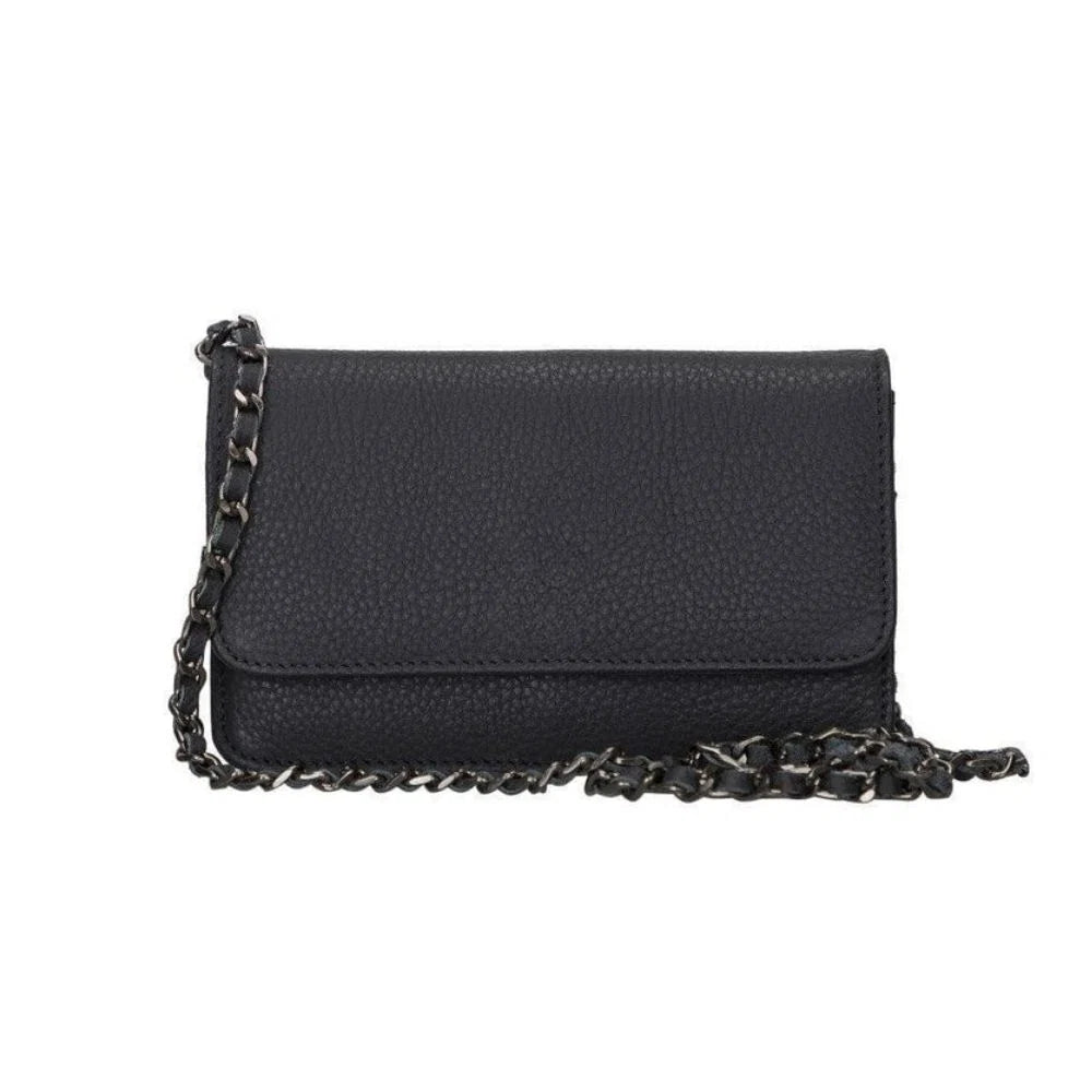 Carmela Geniun Leather Women Bag Black