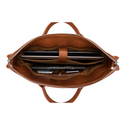 Wizard 14-Inch Leather Laptop Briefcase