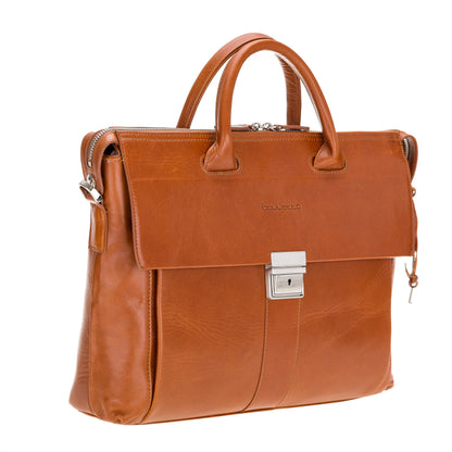 Wizard 14-Inch Leather Laptop Briefcase
