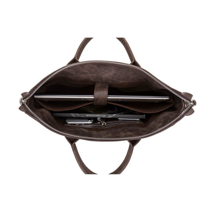 Wizard 14-Inch Leather Laptop Briefcase