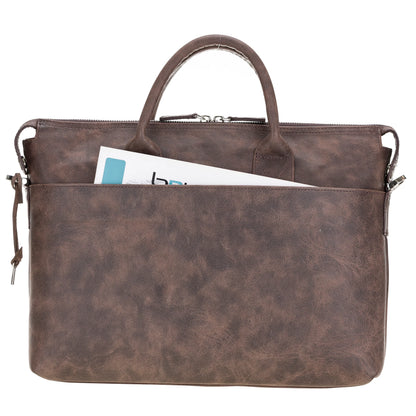 Wizard 14-Inch Leather Laptop Briefcase
